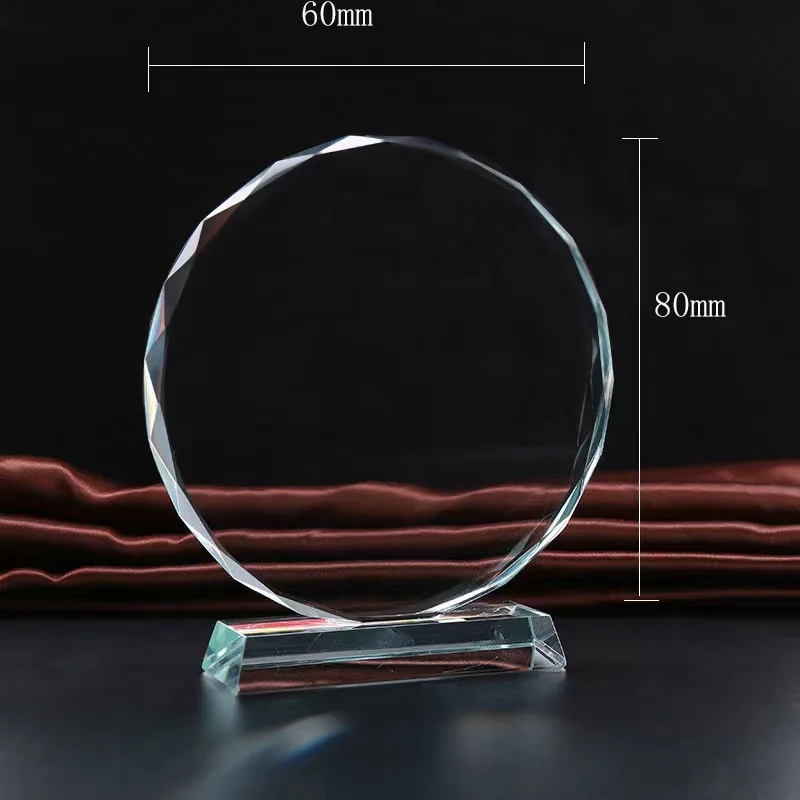 guangzhou cheap wholesale Personalized Blank Crystal Glass Medal China Trophy For Souvenir Events