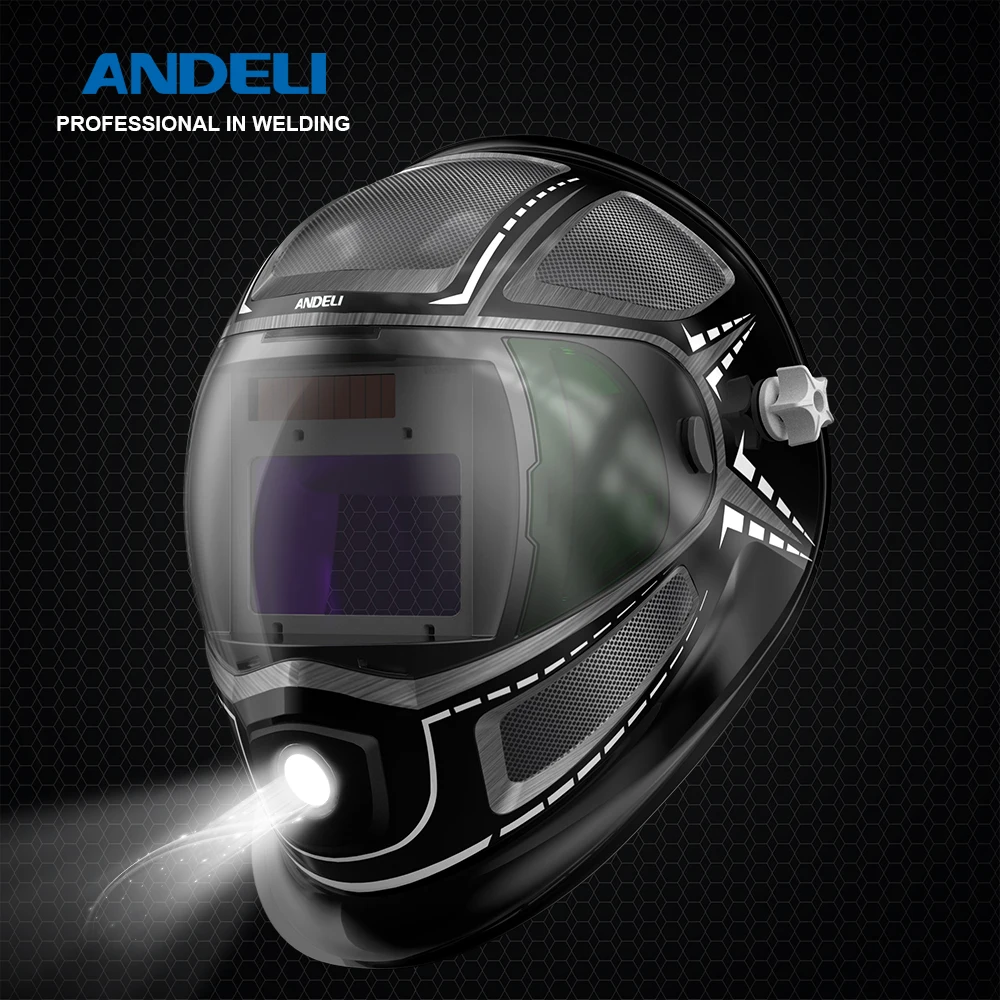 ANDELI Auto Darkening Welding Helmet ADL-MA900VL-E Adjustable MIG TIG MMA CUT Welding Mask with LED Light for Welding Machine