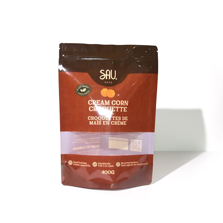 Mylar Bags With Window Digital Print Custom Plastic Stand Up 3 Side Sealed Pouch For Candy Cookies Packaging