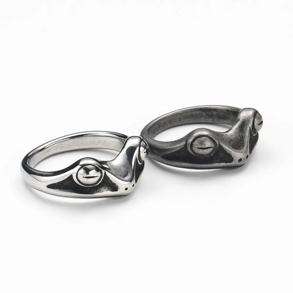 2023 Stainless Steel Jewelry Frog Ring Stainless Steel Unisex 18K Gold Plated Frog Prince Fashion Ring For Lover