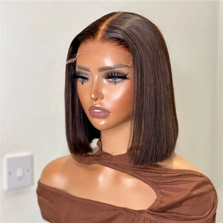 12a Double Drawn Short Bob Human Hair Wig Vendor Last 5 Years Wigs Human Hair Lace Front Brazilian Virgin Wigs for Black Women