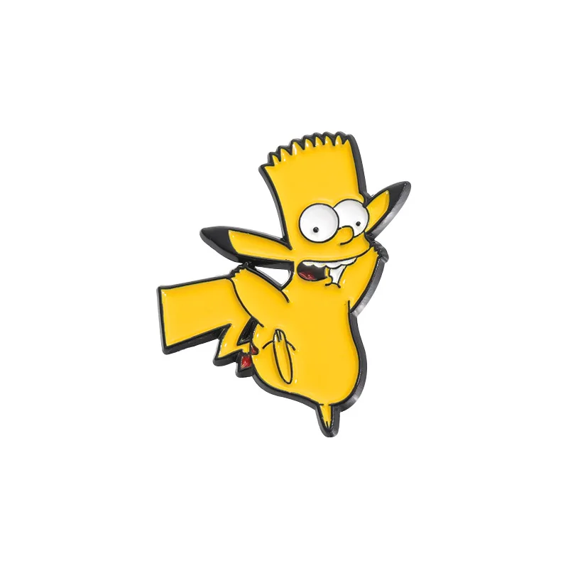 Funny cartoon animals poke monster pins Simp sons USA comedy brooch
