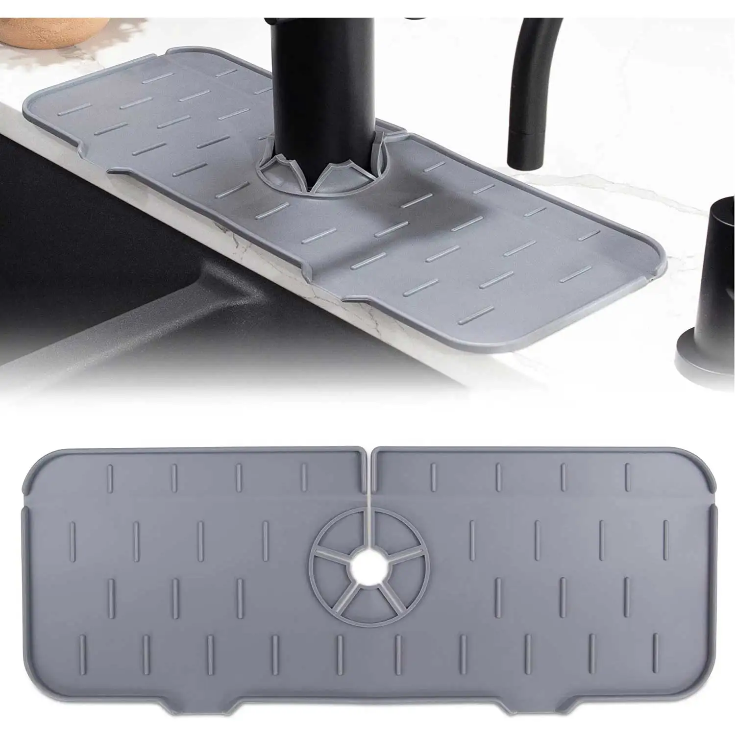 Wholesales Silicone Water Tap Sink Faucet Drip Catcher Splash Guard Kitchen Silicone Faucet Mat