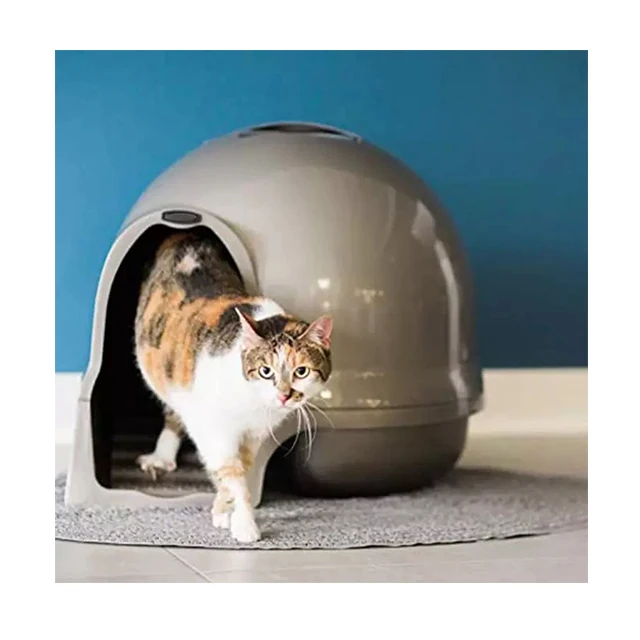 China Manufacturer Dome Clean Step Modern Cat Litter Box 3 Colors Plastic Box Toilet by Cat Owners