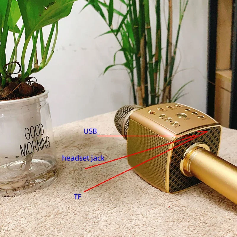 Микрофон с BT YS-93 мобильного телефона на открытом воздухе KTV встроенный динамик поддержкой TF/FM караоке беспроводной микрофон