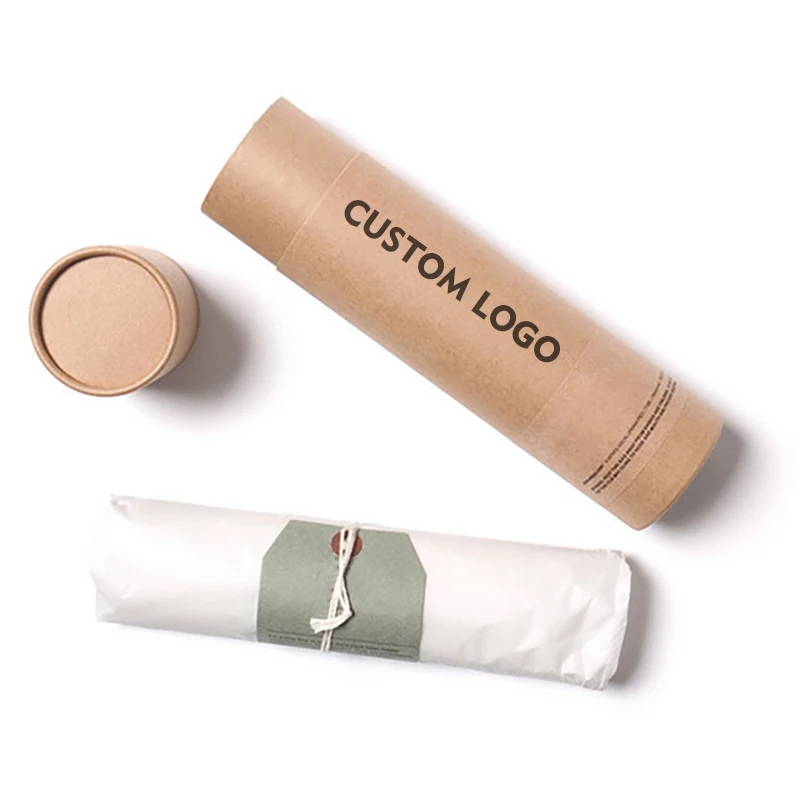 Private Label New Style Eco Friendly T-Shirt Clothes Sleepwear Bra Underwear Lingerie Round Cylinder Tube Paper Boxes Packaging