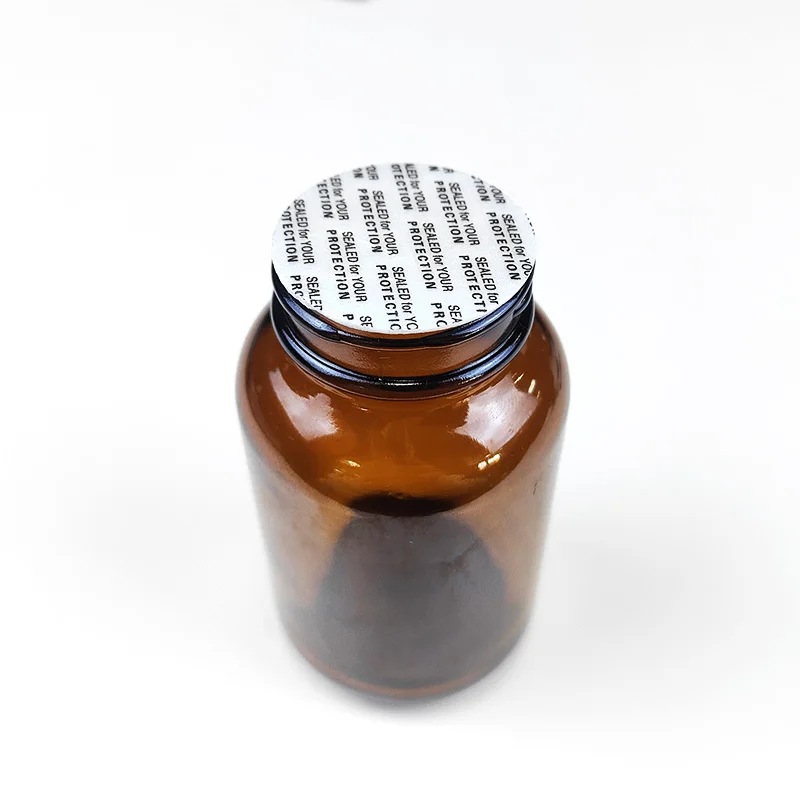 High Quality 60ml-500ml Round Amber Wide Mouth Neck Openning Empty Glass Pill Bottle 200ml for Capsules with Lid