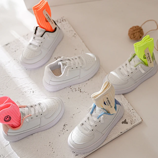 Новый дизайн 2021, новые модные белые повседневные ботинки из искусственной кожи, детские кроссовки, детская повседневная обувь