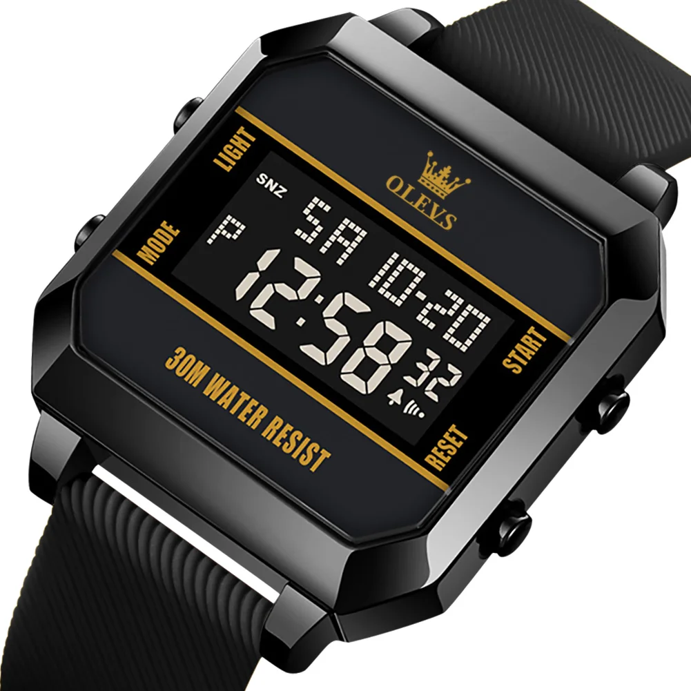 OLEVS 1103 elegance shenzhen man digital watch nice Silicone strap Luminous Multi function low moq Casual wristwatch
