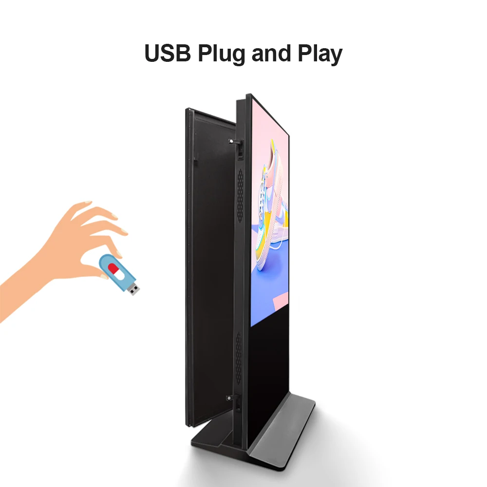 55 inch Indoor Dual sided Vertical Interactive Smart Screen Digital Display LCD Touch Screen Advertising Player
