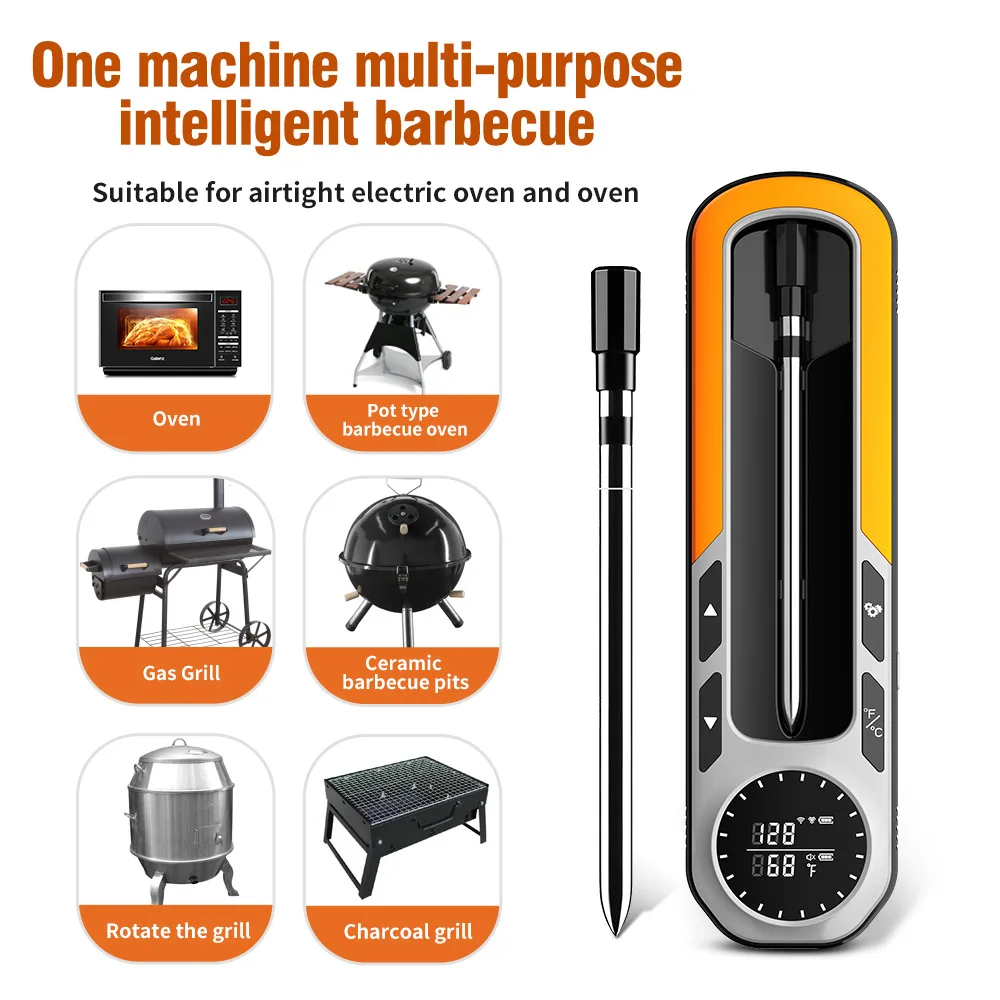 MAX 500FT Long Range Smart Grill Instant Read Digital Cooking Thermometer BlueTooth Wireless Meat Thermometers with APP remote