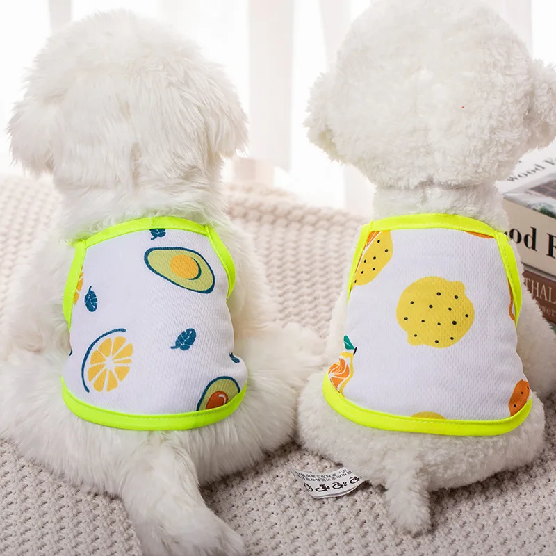 Wholesale Pet Clothing Cute Multicolor Fruit Design Dog Shirts Pet Puppy Cloth Soft Polyester Summer Dog Clothes