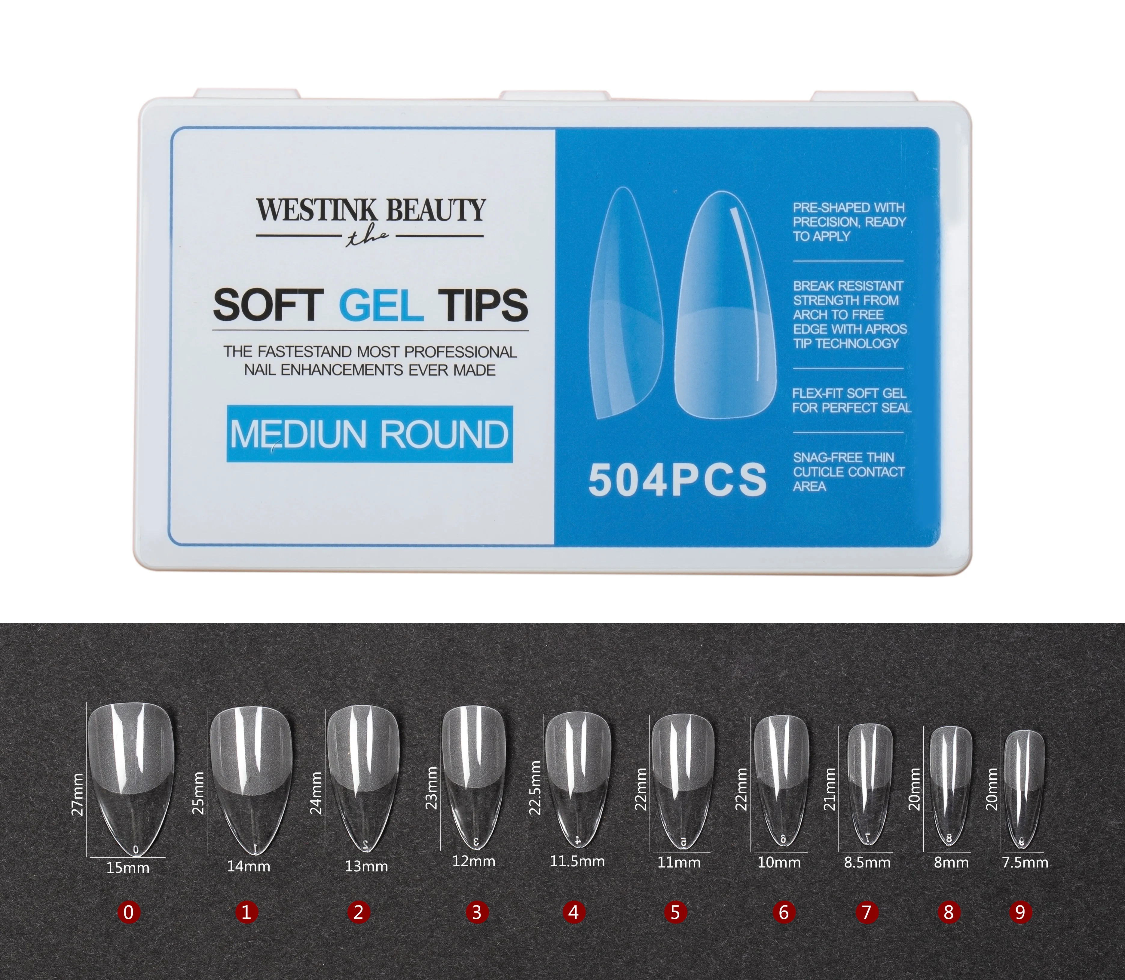 Hot Sell tips high quality Long Short Stiletto Almond Coffin Straight Curve Press on Nail Tips wholesale