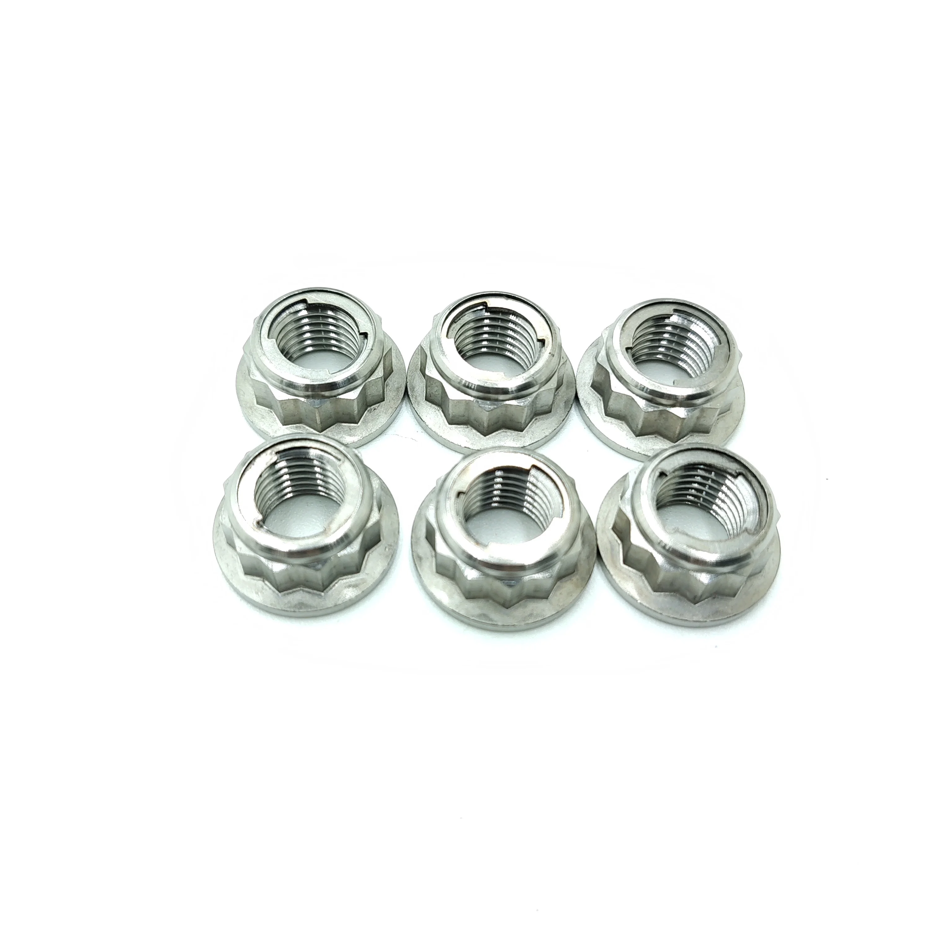 M8 Gr2 Gr5 Anodized Titanium 12 Point Flange Nut