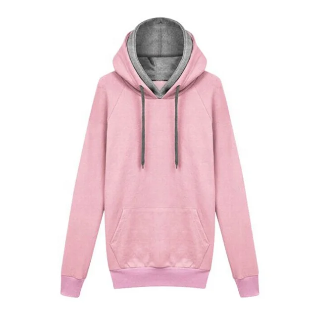 Hoodies for Women Teen Girls Casual Loose Solid Color Long Sleeve Hooded Sweatshirt Jumper Tops