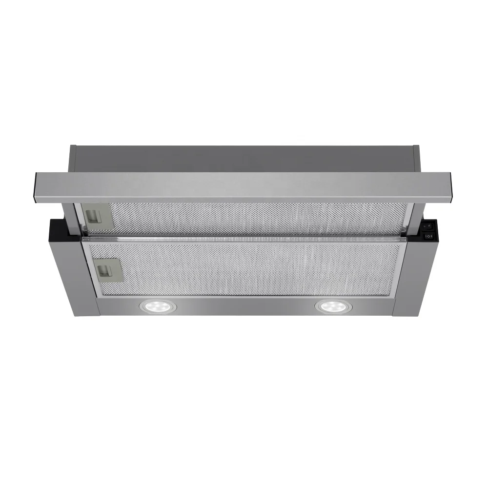 Built-In Telescopic Cooker Hood Under Cabinet Range Hood with 3-Speed Control Kitchen Smoke Extractor Exhaust Hood Fan