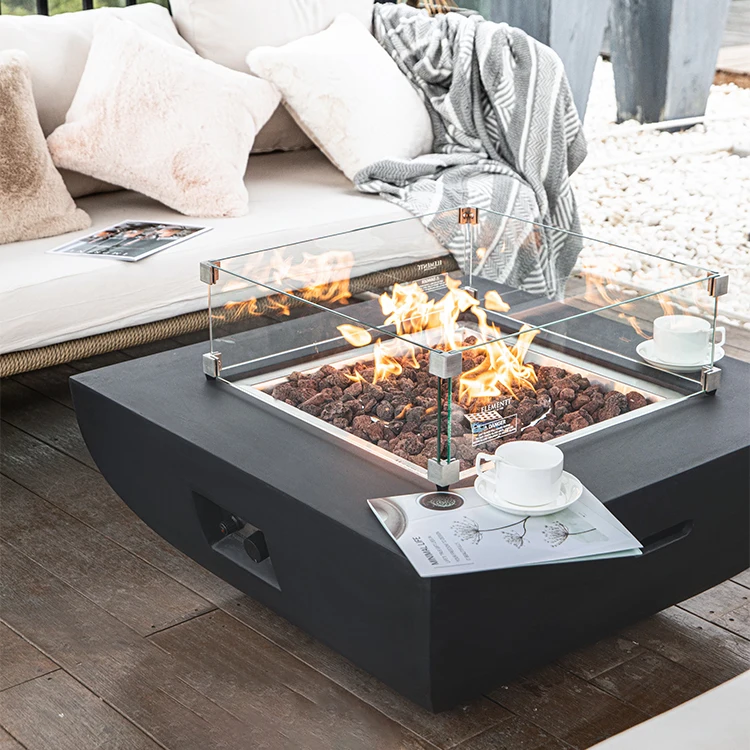 MODENO Modern Decorative Firetable Patio Fire Pit Gas Propane square