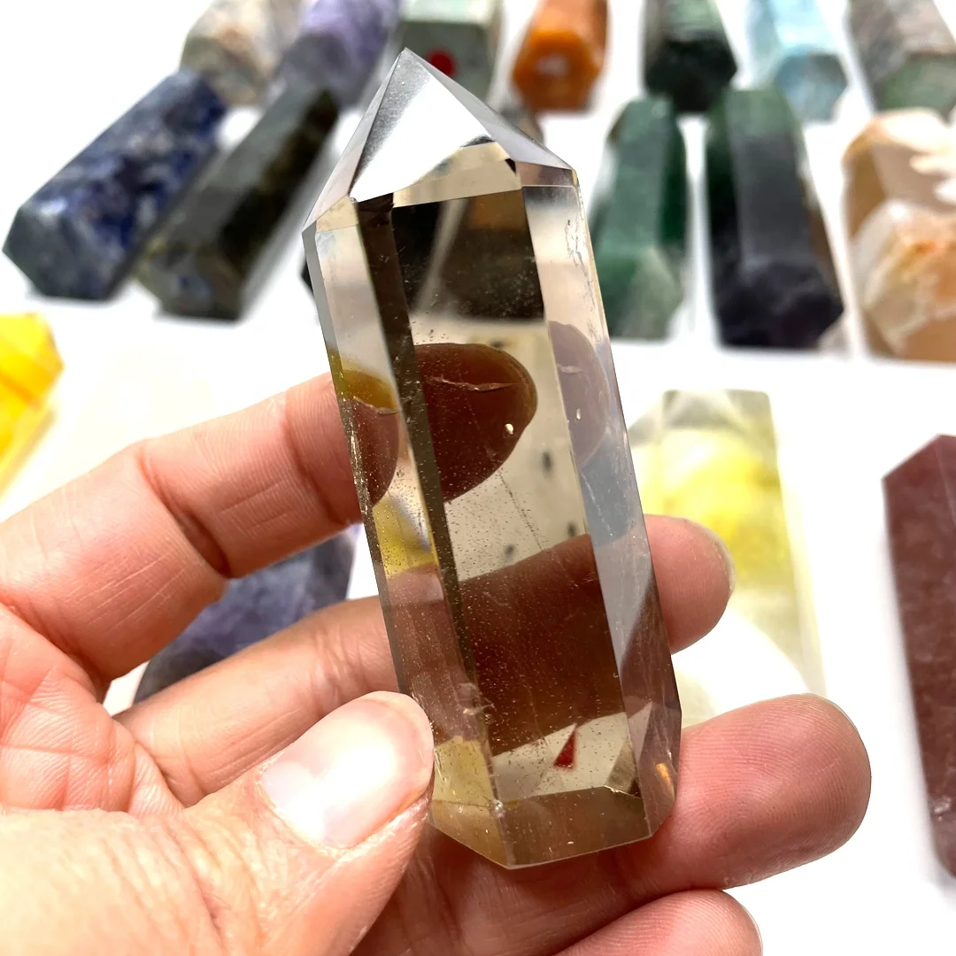 Wholesale Meditation Natural Quartz Crystal Towers Fluorite Obsidian Clear Quartz Crystal Single Points