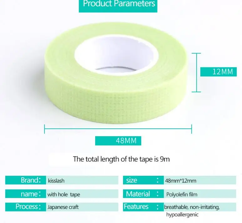 Japanese microfoam eyelash extension paper non woven tape 9m