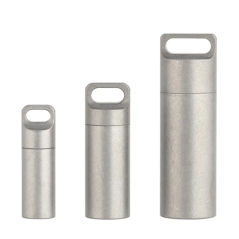 Outdoor Camping EDC Titanium Daily Pill Organizer Portable Pill Case