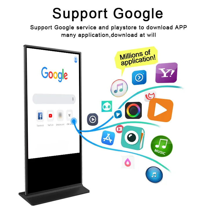 55 Inch Full Hd Lcd Digital Signage Display Stand Indoor Advertising Kiosk