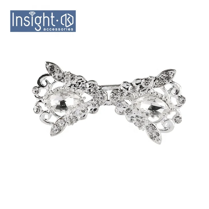 2.5*4.9cm Wholesale Metal Pair Buckles Custom Opal Pair Buckles Round Rhinestone Pair Buckles For Clothes