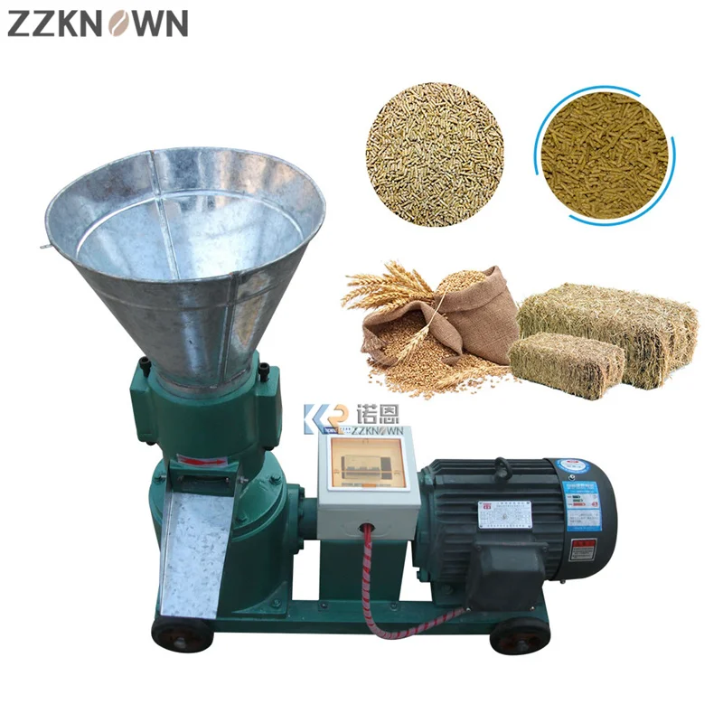60-120kg/h Small Farming Pellet Animal Poultry Feeds Making Machine Rabbit Chicken Duck Fish Feed Maker Processing Equipment