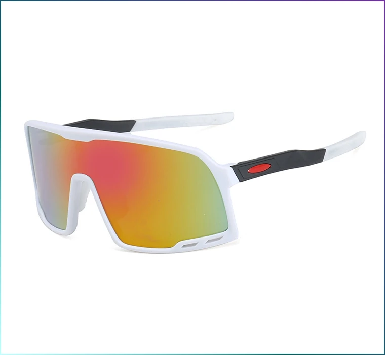 New UV400 Ultraviolet-Proof Bicycle Cycling Glasses Outdoor Wide Mirror Big Frame Rubber Nose Pad Sports Sunglasses Men