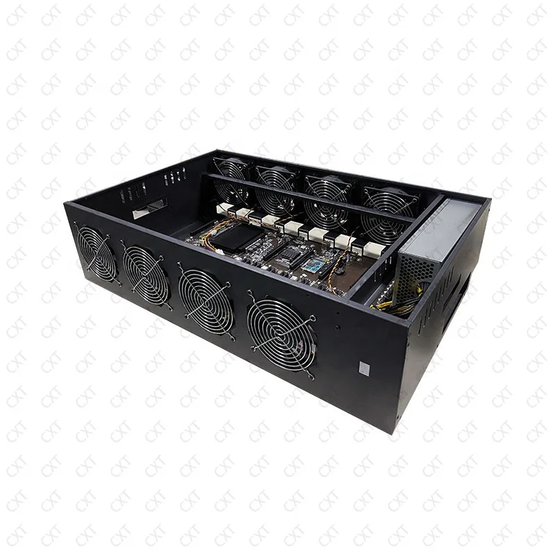 gpu server case 70mm spacing silent 8 gpu case frame full set with 2000w power
