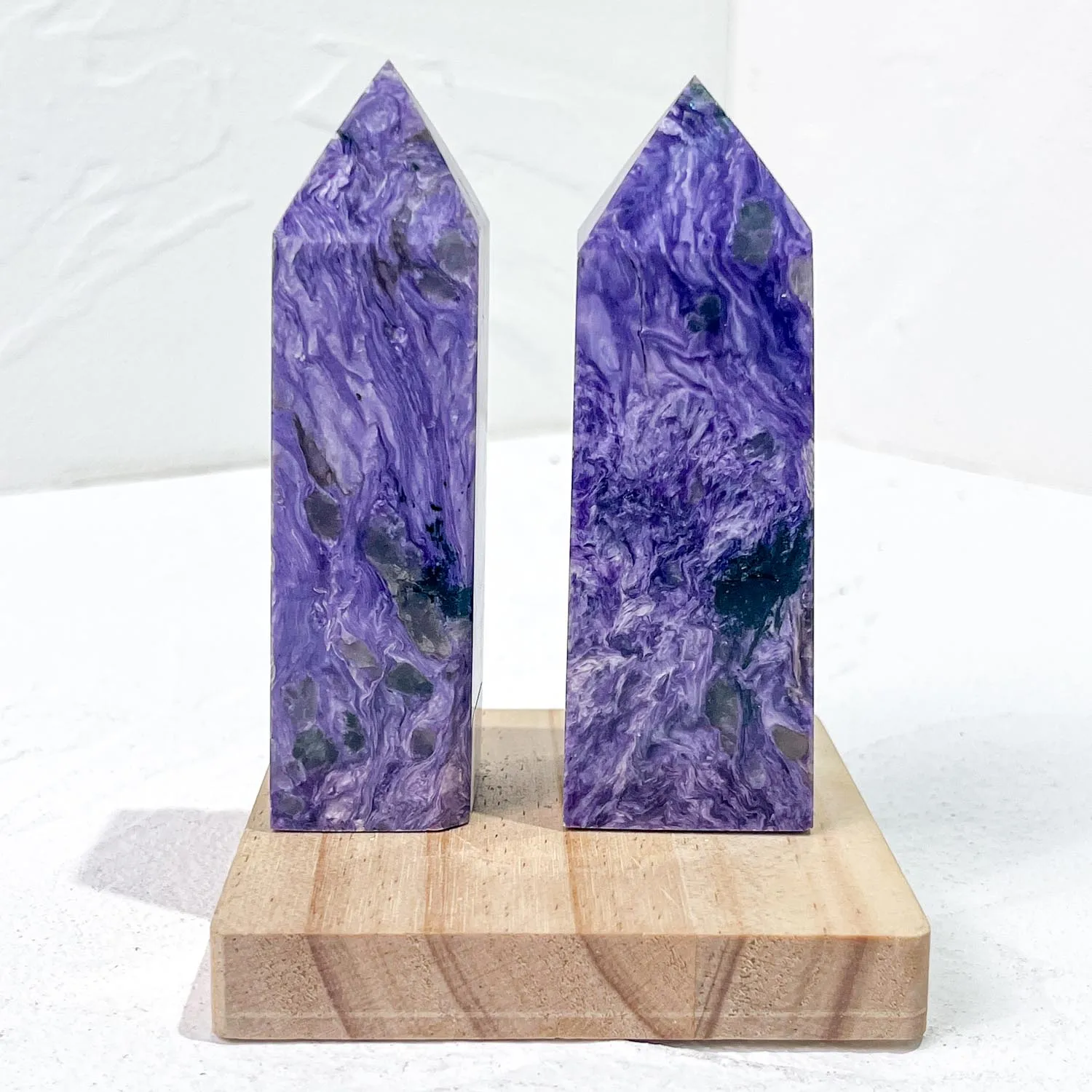 High Quality Charoite Stone Crystal Point Natural Quartz Crystal Tower Carving Gemstone for Healing and Home Decor