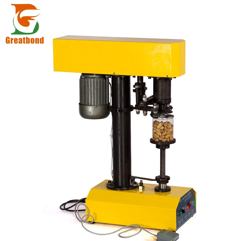 LYC-160 Factory Price Commercial Desktop Yellow Beer Cans Beverage Drink Soda Electric Ring Pull Crown Sealing Machine For Sale