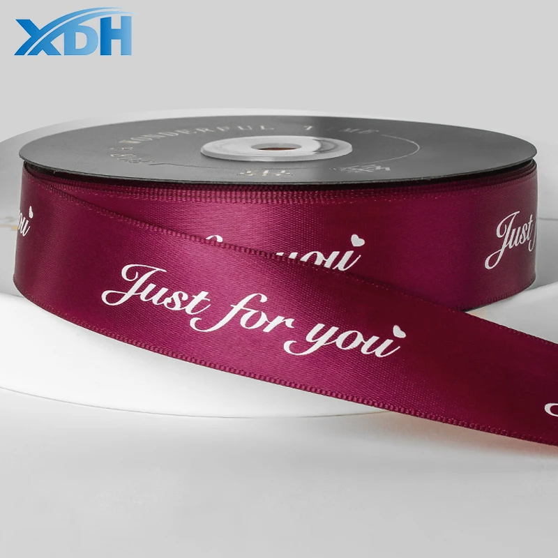 Factory Personalised Ribbon Printed 25 Mm Satin Ribbon For Bows Wholesale For Decoration For Wedding