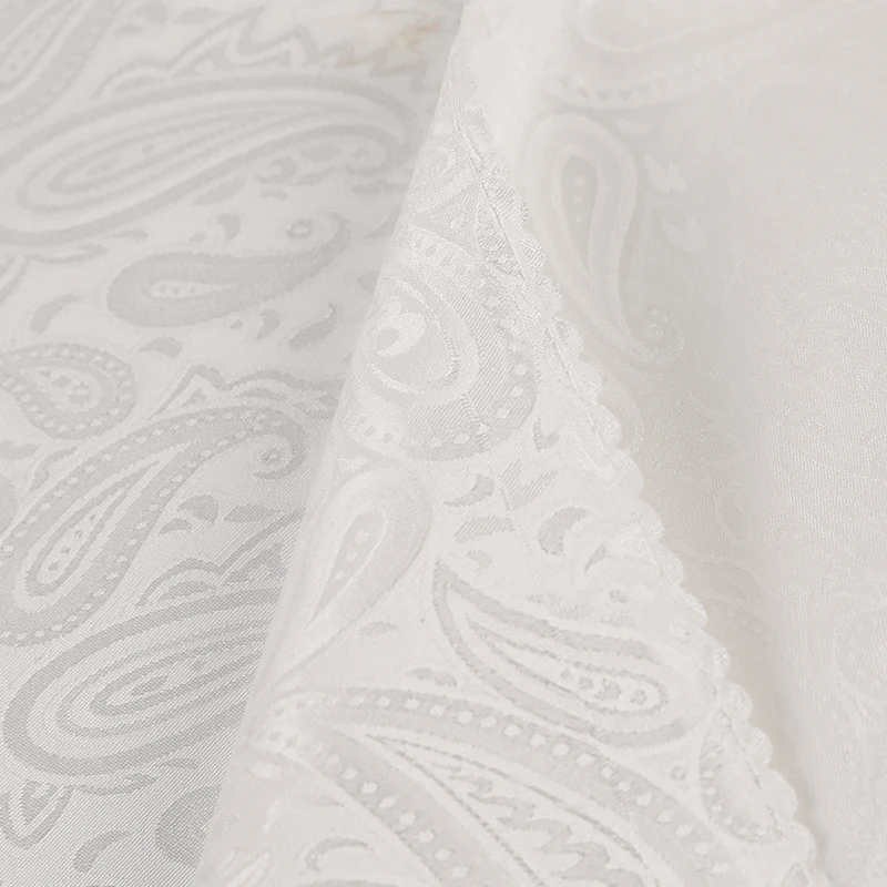 Wholesale Zhejiang Silk Aloe Shape White Jacquard 114cm 100% Silk Fabric