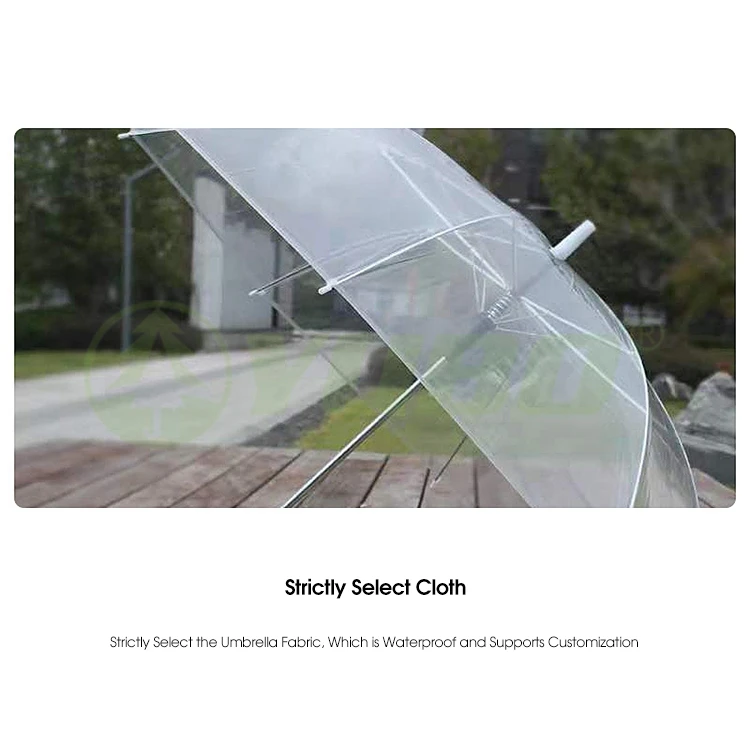 Promotion Custom Outdoor Fully Automatic Open Clear Transparent Umbrella