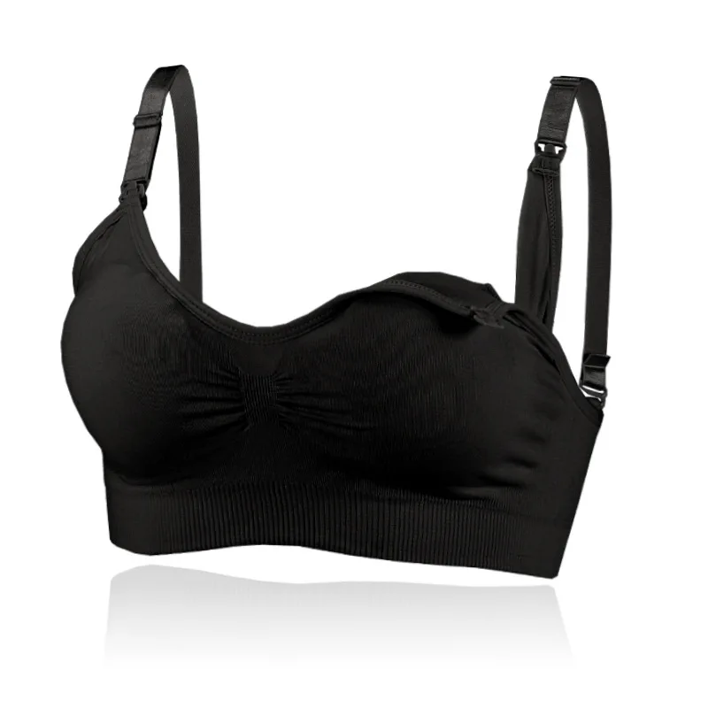 BRWX066  S-4XL Manufacture Front Open Nursing Bra Soft Breathable Maternity Wireless Adjustable Shoulder Strap Bras