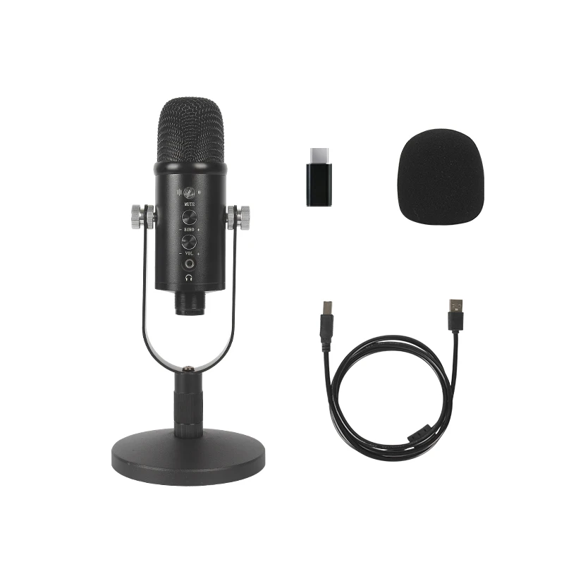 Condenser Microphone Bundle Mic Kit With U-Shaped Stable Vocal Microphone Pack For Streaming/Podcasting