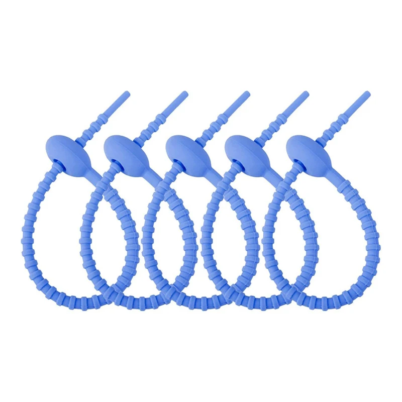 Multiple Length Reusable Silicone Rubber Food Bag Twist Zip Tie Organizer Strap Silicon Cable Wire Tie Silicone Zip Tie