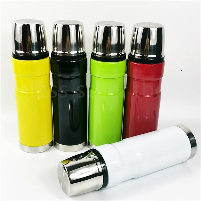 Promotion Custom Logo Sports Insulated 304 Double Layer Stainless Steel Bullet Shape Vacuum Flasks Outdoor Portable Water Bottle