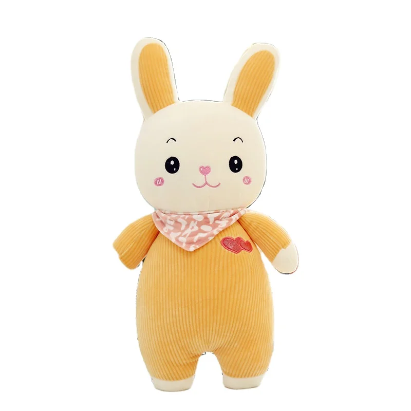 AIFEI TOY Cute and silly scarf rabbit plush toy down cotton striped cloth doll pillow triangle scarf rabbit