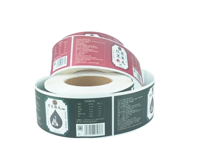  Заводская розничная продажа рулонная печать индивидуальная клейкая водонепроницаемая пищевая этикетка наклейки Упаковочная