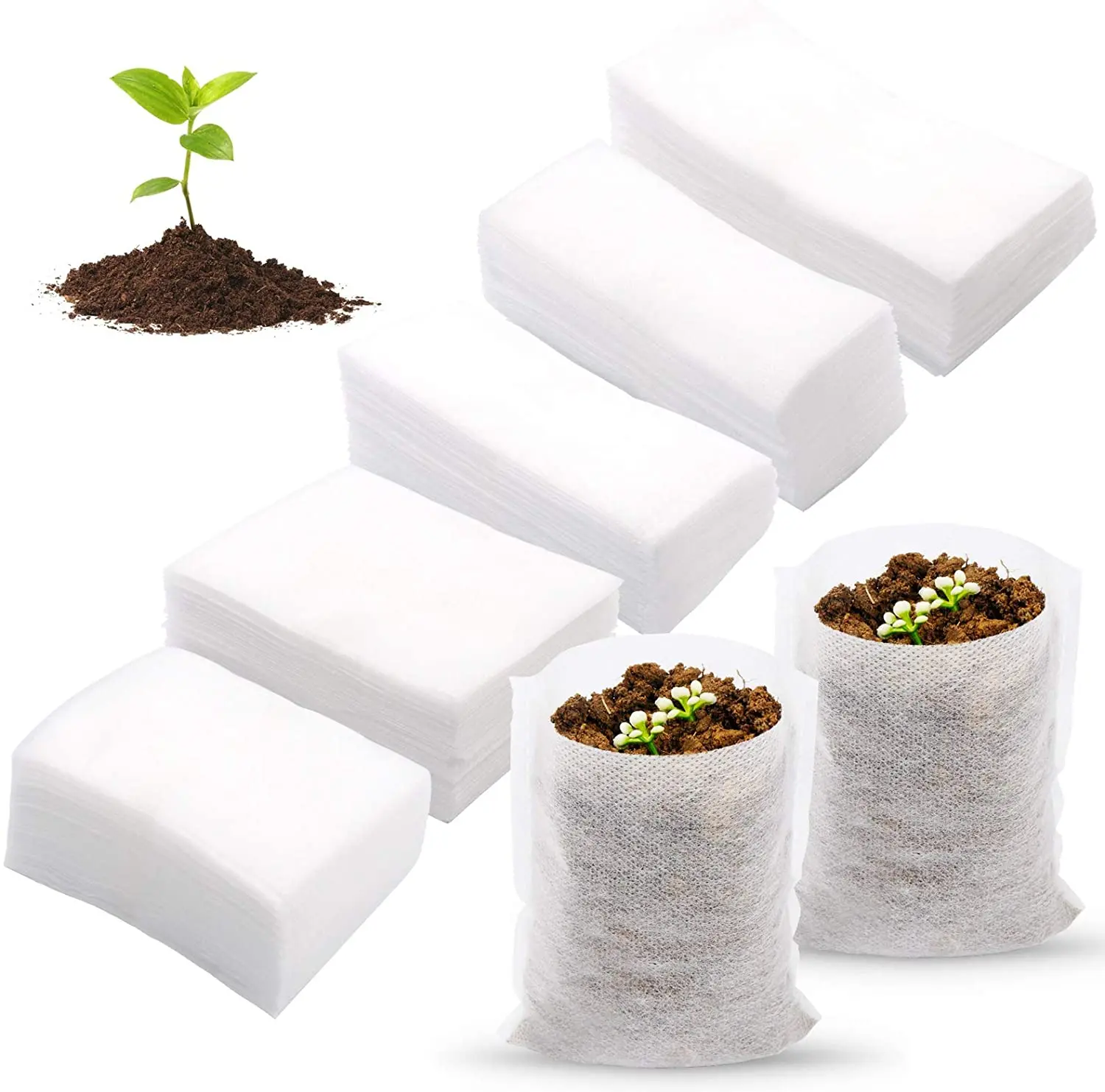 Non woven fabric biodegradable nursery grow bag non toxicity seedling growing pot
