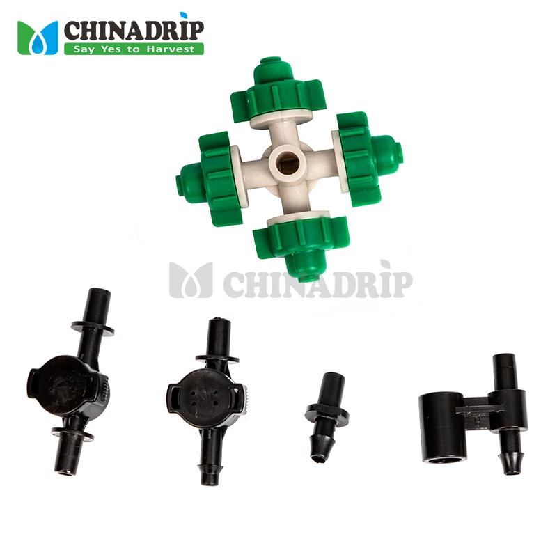 Greenhouse Irrigation 4 Way Fogger Garden Nozzle Micro Spray Stake Drip for Other Watering & Irrigation System
