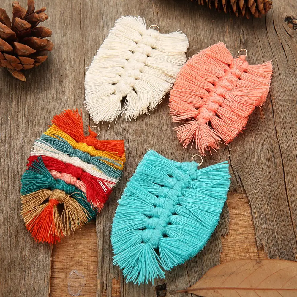 4 pcs 10*6cm Bohemian Leaves Tassel Big Earrings Accessories Earring Finding For DIY Earring Jewelry Making