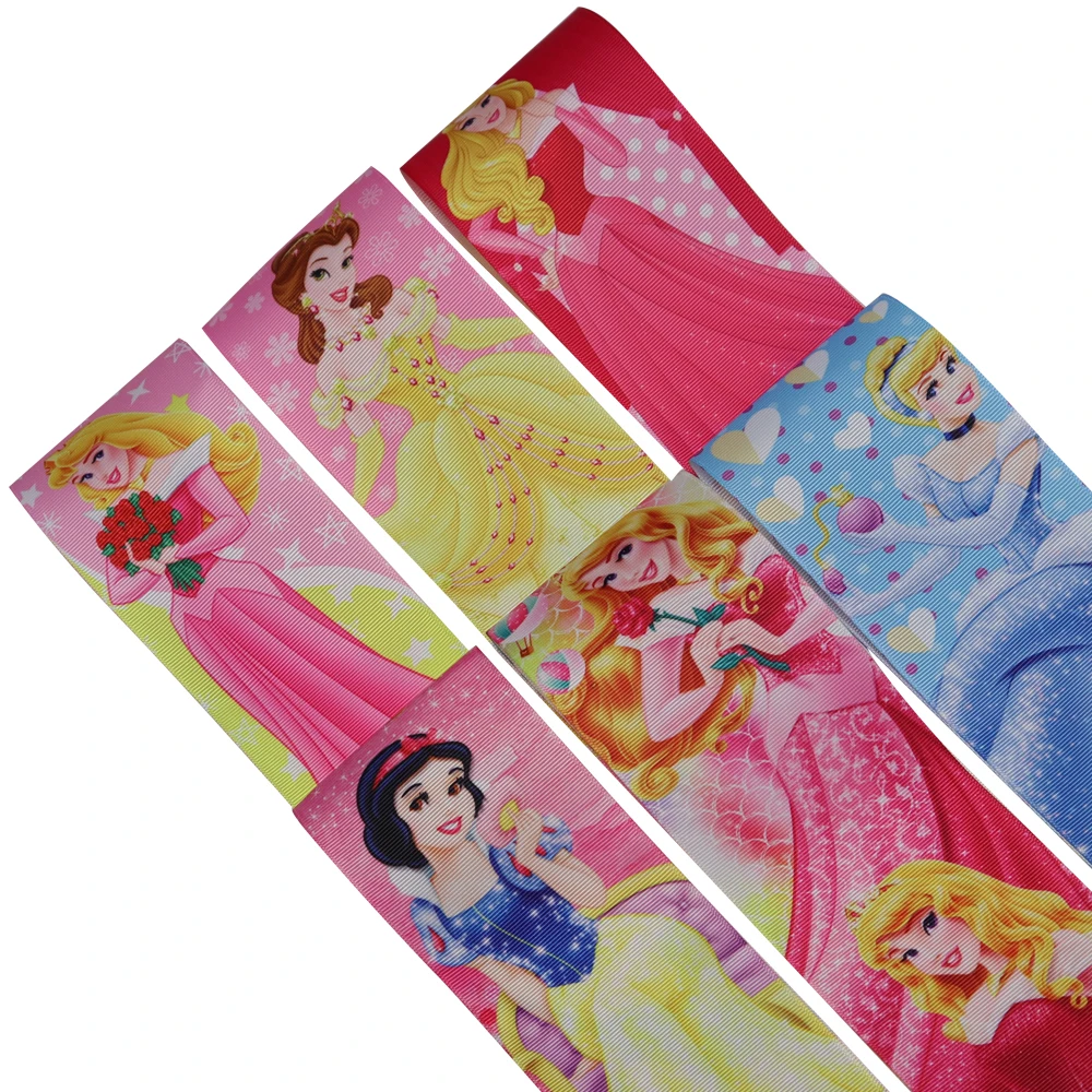 new arrival 75mm 3 inch princess cartoon printed grosgrain ribbon