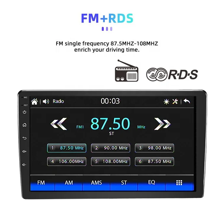 2021 Hot Sell 2 Din Wifi Capacitive Full Touch Screen Am Rds Carplay  Android Auto 9 Inch Auto Radio Car Stereo Music Player