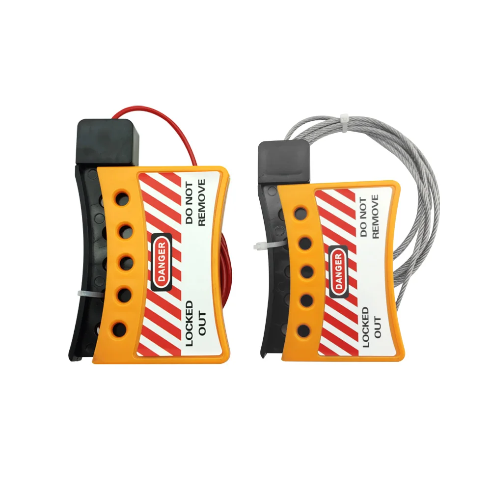 High Security  LOTO Industrial Safety Adjustable 5 Holes Lock Stainless Steel Wire Cable Lockout