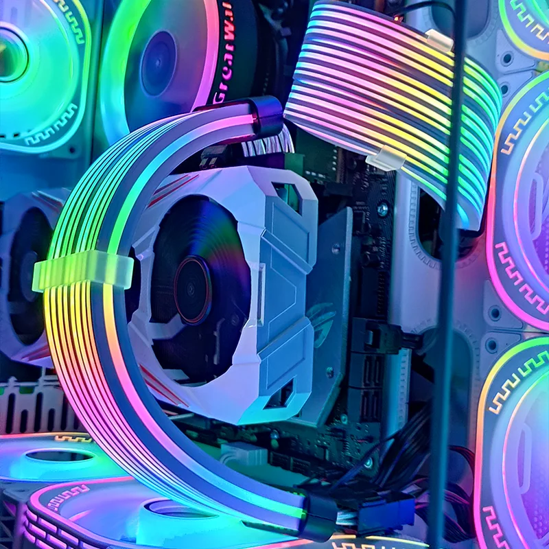 24 PIN RGB GPU Power Extension Cable PSU Power Supply Extension Cable Sync For PC Case Power Supply