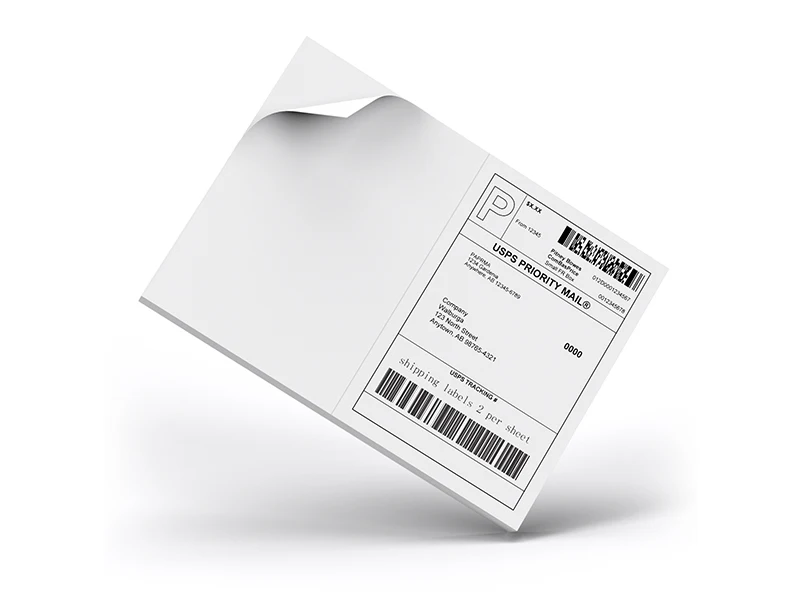 Recyclable a4 laser self adhesive  paper white label shipping label 4 per sheet self-adhesive