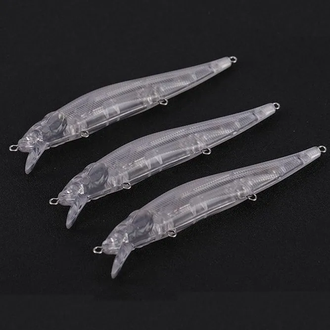 High Quality Unpainted Blanks Minnow Fishing Lures Baits Ring With Bead Blank Minnow Lure Unpainted Fishing Bait