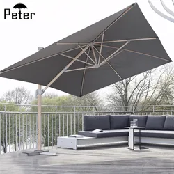 Cheap Price Big Outdoor Umbrella 4mx3m Cantilever Patio Parasol Sun Garden Courtyard Black Cafe Umbrella